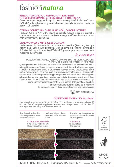 FASHION NATURA hårfärg 5.0, ljusbrun 50ml+50ml+15ml