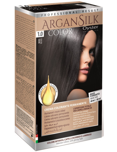 ARGAN SILK Hårfärg 1.0, svart 60+60ml