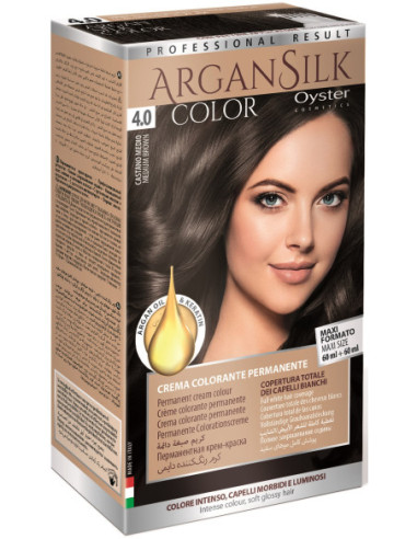 ARGAN SILK Hårfärg 4.0, mellanbrun...