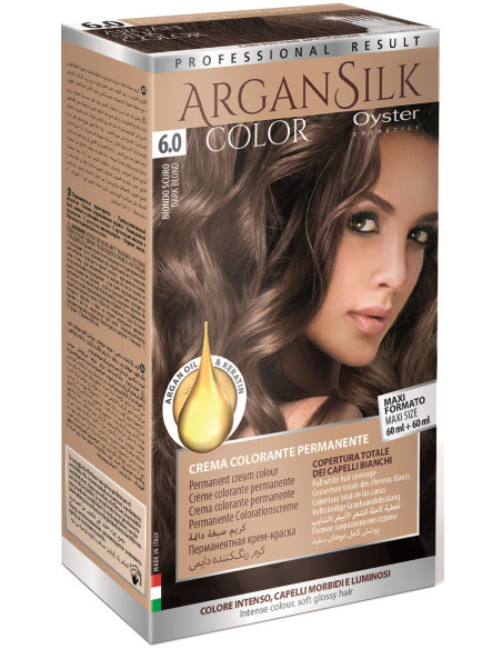 ARGAN SILK Hårfärg 6.0, mörkblond 60+60ml