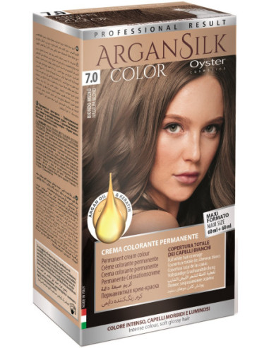 ARGAN SILK Hårfärg 7.0, mellanblond...