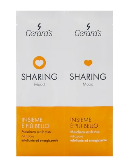 Gerard's SHARING MOOD exfolierande ansiktsmask med bambumikrogranulat och jojobaolja för slätare hud, 6 × (2 × 10 ml)