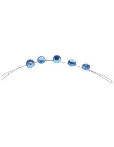 HAIR DECORATION, Diamond hair pearls, Bright blue, 25pcs