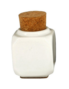 Fat, flaska, porslin, vit