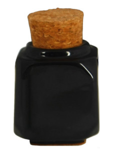 Fat, flaska, porslin, svart