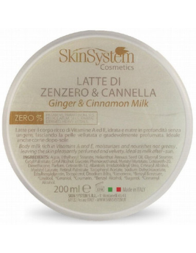 SkinSystem Pieniņš ingvera-kanēļa ķermenim, mitrinošs 200ml