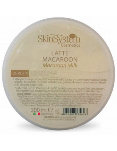 SkinSystem Pieniņš ķermenim, mitrinošs Macaroon 200ml