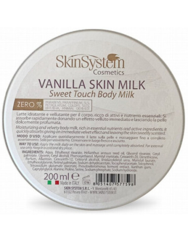 SkinSystem Pieniņš ķermenim, mitrinošs, vaniļas 200ml