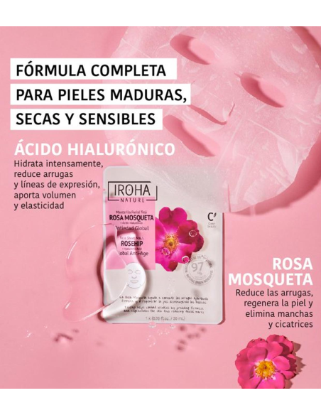 IROHA NATURE Anti-age ansiktsmask (nypon/hyaluronsyra) 20ml