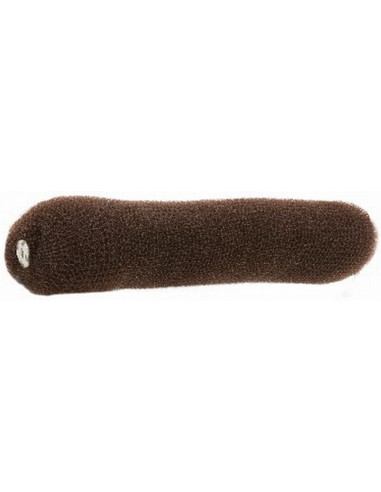 Hårknut, lång med tryckknappar, brun...