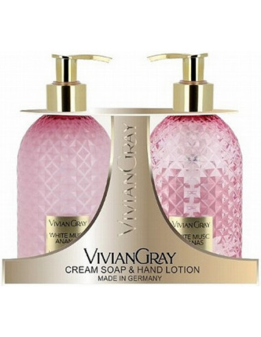 Ädelstensset handtvål + lotion (Ros...