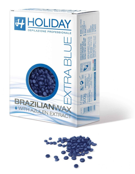 HOLIDAY BRAZILIAN Flexibelt vax, pärlor (blå) 500g