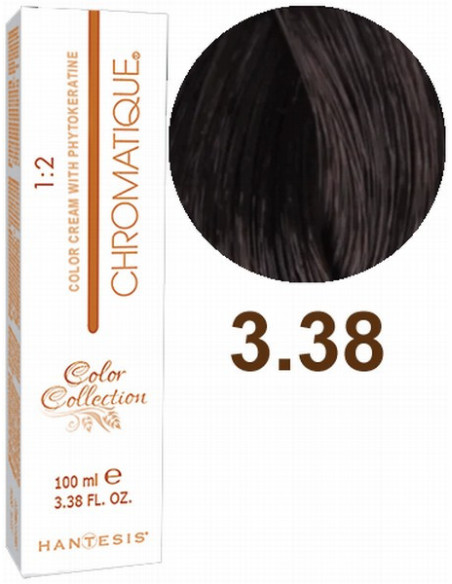 HANTESIS hårfärg CHROMATIQUE 3.38 Mörk bärnstensbrun 100ml