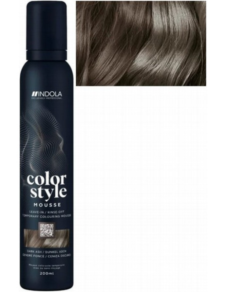 INDOLA COLOR STYLE MOUSSE Mörk ask toning hårmousse 200ml