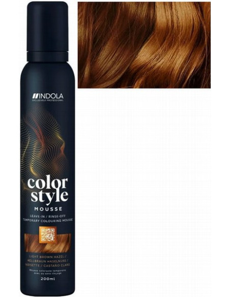 INDOLA COLOR STYLE MOUSSE Ljusbrun hasselnöt tonande hårmousse 200ml