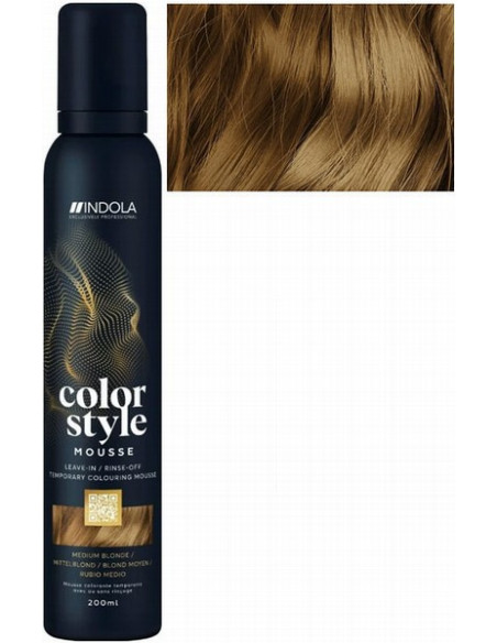 INDOLA COLOR STYLE MOUSSE Mellanblond hårfärgningsmousse 200ml