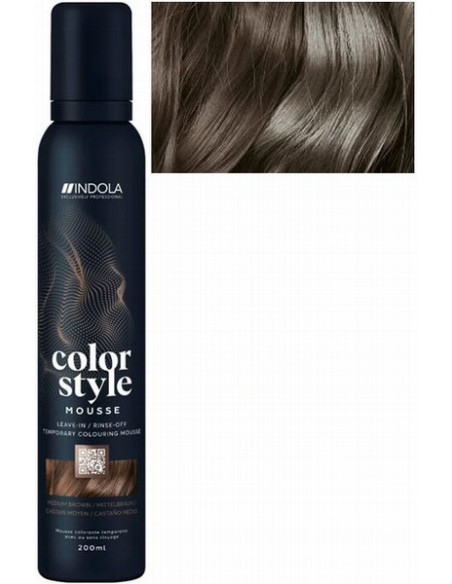 INDOLA COLOR STYLE MOUSSE Mellanbrun hårfärgningsmousse 200ml