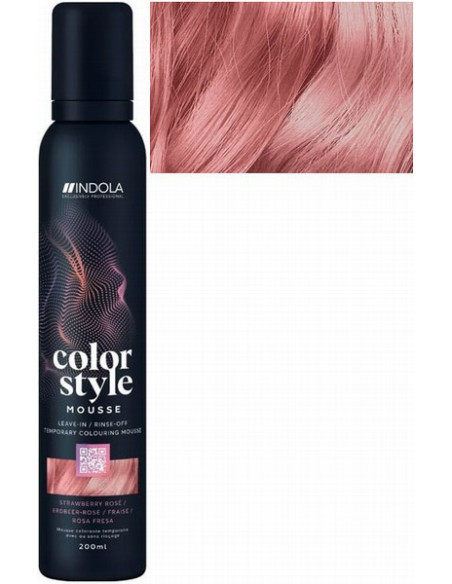 INDOLA COLOR STYLE MOUSSE Jordgubbsros hårfärgningsmousse 200ml