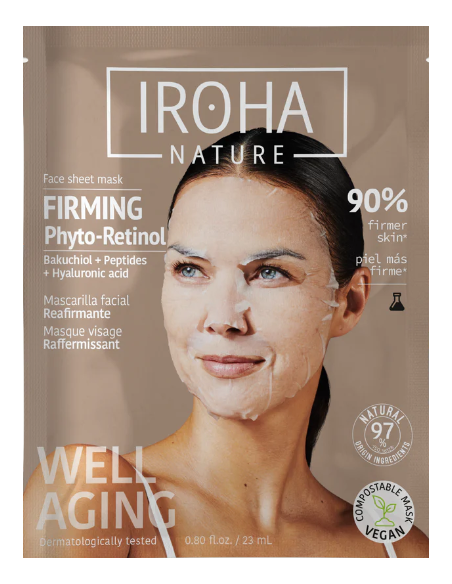 IROHA NATURE Bakuchiol utjämnande ansiktsmask, för elasticitet/fasthet 23ml