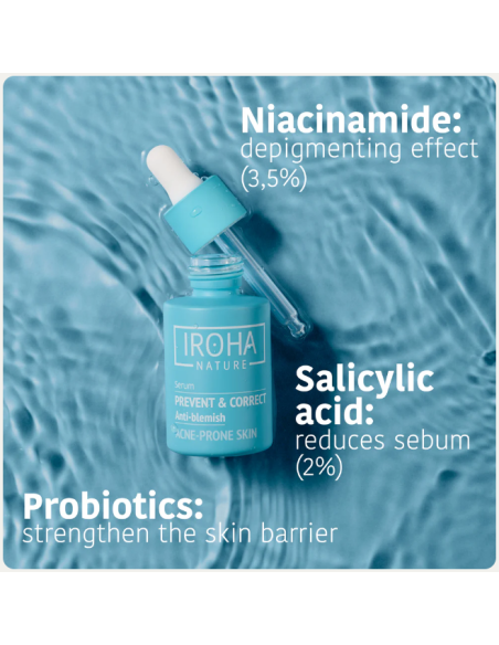 IROHA NATURE ACNE PRONE Serum med salicylsyra för att förebygga akneärr, utjämnande 30ml