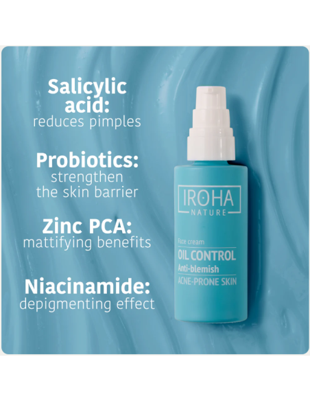 IROHA NATURE ACNE PRONE Kräm med salicylsyra för anti-akne, talgkontroll 50ml