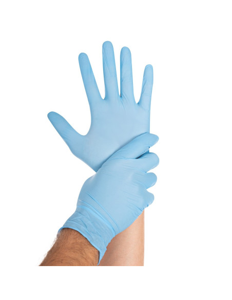 Handskar Nitrylex PF Protect | Nitril | Puderfria (Medium, 7-8) | Blå 100 st.
