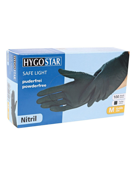 Handskar Nitrylex PF Svarta | Nitril | Puderfria (Stor, 8-9) | Svarta 100 st.