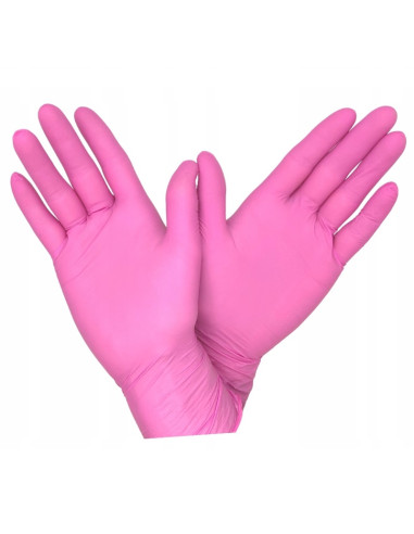 Gloves Nitrylex Collagen PF | Nitryl| No powder (Large, 8-9) | Pink 100 pcs