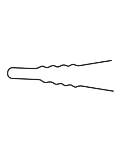 Bobby pins, wavy, 45x0.55mm, black, 50 pieces