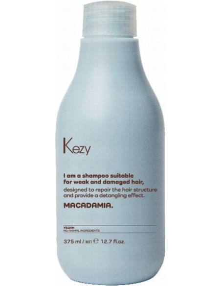KEZY Set för vård av sprött och skadat hår MACADAMIA (Schampo 385ml + Olja 100ml)
