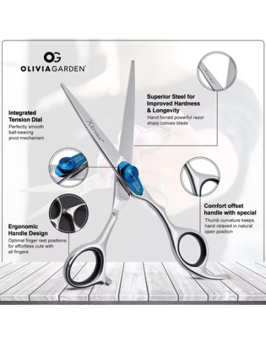 OLIVIA GARDEN Frisörsax XTREME, 13,5 cm