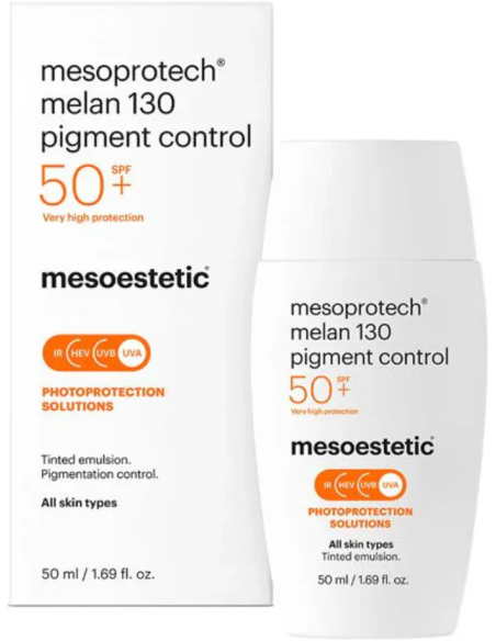 mesoprotech melan 130 pigmentkontroll/emulsion med färg för pigmentkontroll melan SPF50+ 50ml